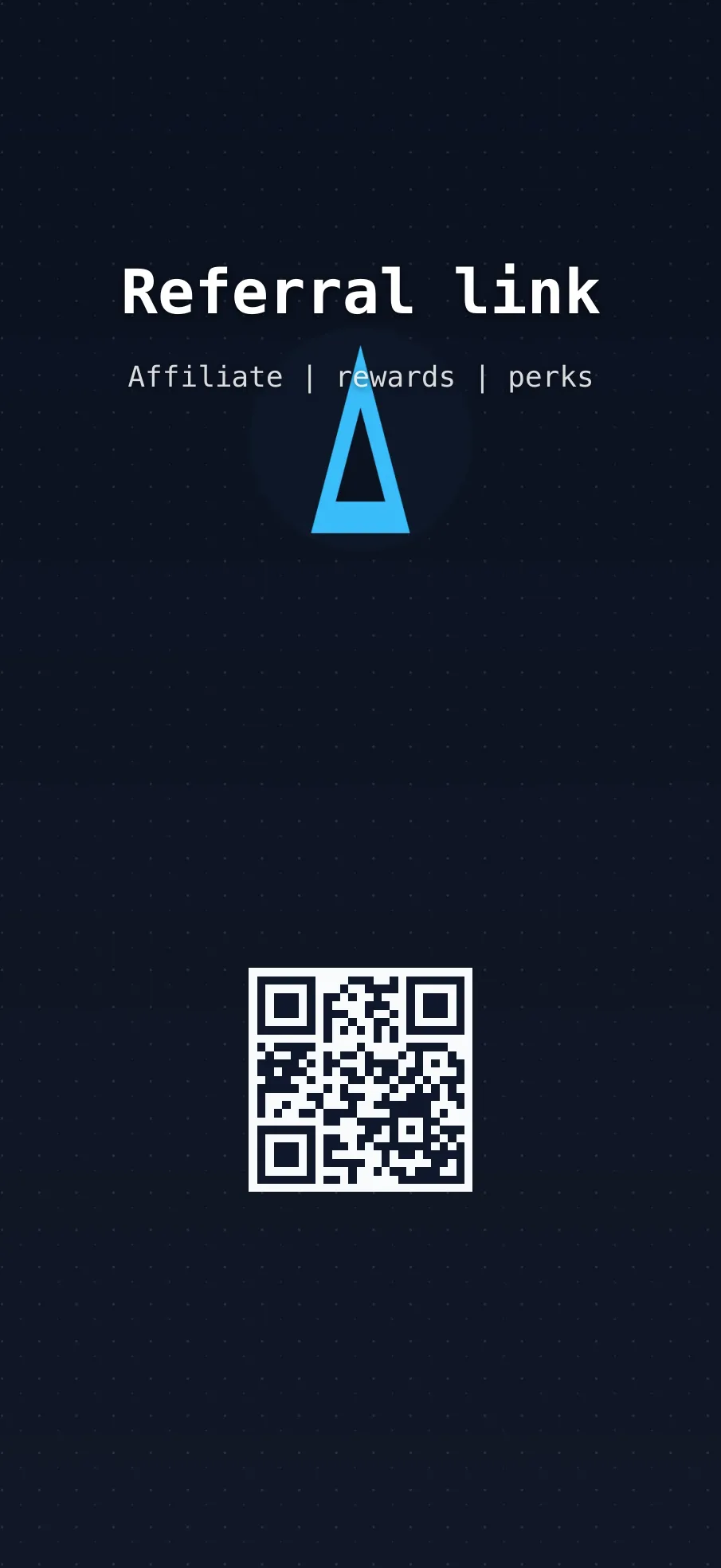 Lock screen wallpaper with a QR code linking to a referral page.